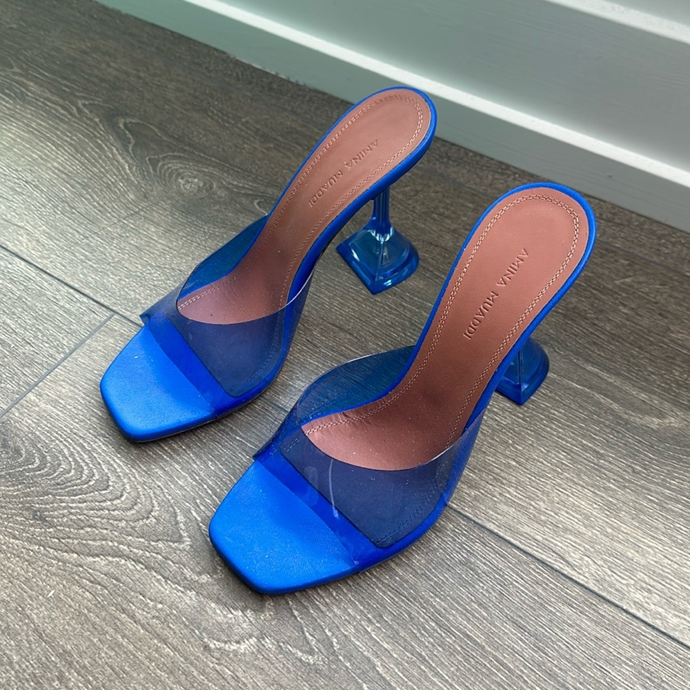 Blue heels, size 6/36, pvc